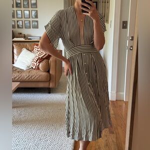 Elegant Striped Black and White Dress